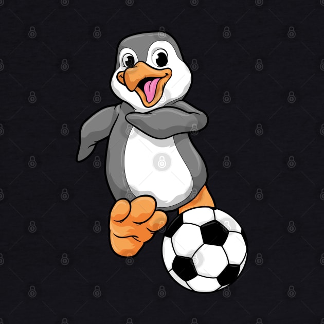 Penguin as Soccer player with Soccer ball by Markus Schnabel